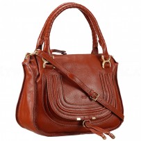 Chloe Marcie Satchel Crossbody Bag Dark Brow