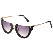 Miu Miu Rounded Cut Off Cat-Eye Black Sunglasses 308040