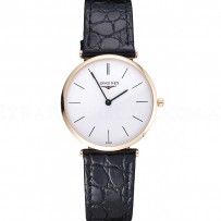 Longines La Grande Classique White Dial Black Leather Strap Homme  622115
