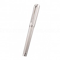 Bvlgari Horizontal Grooved Cutwork Ballpoint Pen With Bvlgari Engraved Cap