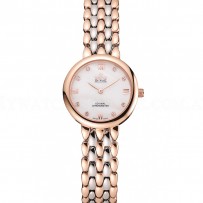 Omega De Ville Prestige No Date White Dial With Diamonds Rose Gold Case Two Tone Bracelet