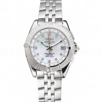 Breitling Colt Lady Pearl Dial Diamond Hour Marks Stainless Steel Case And Bracelet