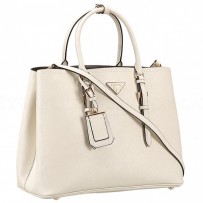 Prada Saffiano Double Tote White