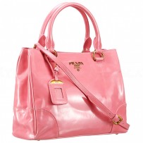 Prada Classic Patent Leather Satchel Pink