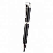 MontBlanc Silver Tipped And Rimmed Black Enamel Ballpoint Pen With MB Engraving