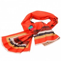 Fendi Red Orange Pirouette Scarf 621717