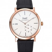 Piaget Altiplano Gold Case White Dial Black Leather Bracelet  622628