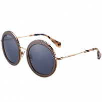 Miu Miu Noir Light Grey Full Circle Round Frames Sunglasses 307886