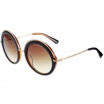 Miu Miu Round Embellished Brown Frame Sunglasses 308436