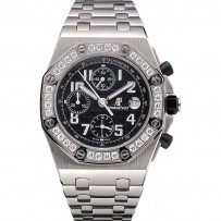 Swiss Audemars Piguet Royal Oak Offshore Black Dial Diamond Bezel Stainless Steel Case And Bracelet  622873