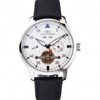 IWC Pilot Tourbillon White Dial Stainless Steel Case Black Textile Strap