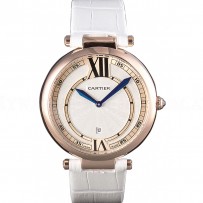 Cartier Ballon Bleu White Leather Strap  621449