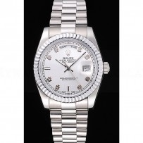 Rolex Day-Date Polished Stainless Steel Silver Dial