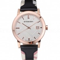 Burberry The City Classic Silver Dial Black Bracelet  622565