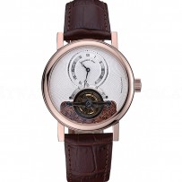 Breguet Classique Grande Complication Tourbillon Gold Case White Dial Brown Leather Strap 622209