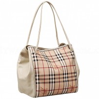 Burberry Small Haymarket Check Tote Bag White 607798