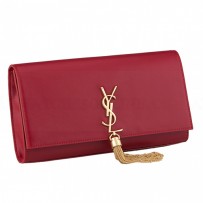 Saint Laurent Cassandre Tassel Red Clutch