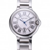 Swiss Cartier Ballon Bleu de Cartier White Dial Roman Numerals Stainless Steel Bracelet  622555