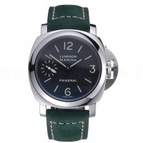 Panerai Luminor Marina Polished Stainless Steel Bezel Green Leather Bracelet  622310