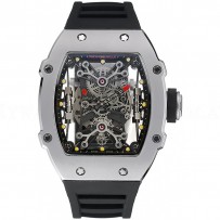 Richard Mille Tourbillion Rafael Nadal RM27-01 Silver Case Black Rubber Bracelet  1454254