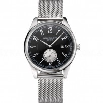 Patek Philippe Calatrava Small Seconds Black Dial Stainless Steel Case And Bracelet