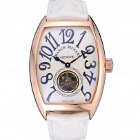 Franck Muller Casablanca White Croco Leather Strap White Dial 80283
