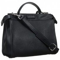 Fendi Peekaboo Selleria Medium Black Leather Tote  18927308