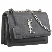 Saint Laurent Sunset Grey Leather Bag 18927385