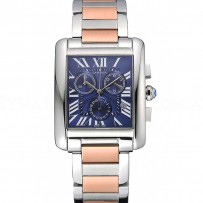 Cartier Tank MC Blue Dial Stainless Steel Case Two Tone Bracelet  622700