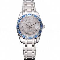 Rolex Datejust Diamond Dial Blue Jewels Bezel Stainless Steel Case And Bracelet  622834
