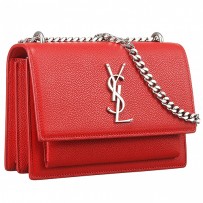 Saint Laurent Sunset Red Leather Bag 18927387