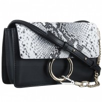 Chloe Faye Small Bag Black and Python Pattern