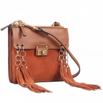 Chloe Jane Tan Tassel Trim Tan Crossbody Bag 18927077