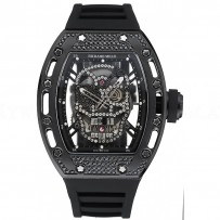 Richard Mille  Tourbillon Skull RM 052 Black Case Black Rubber Bracelet  1454260