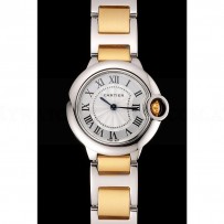 Cartier Ballon Bleu 30mm White Dial Stainless Steel Case Two Tone Bracelet