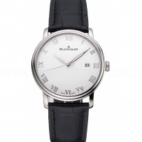 Blancpain Villeret Ultra Slim White Dial Stainless Steel Case Black Leather Strap