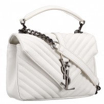 Saint Laurent College Monogram Medium Bag White 18926842