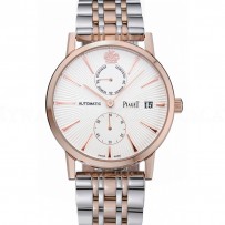 Piaget Altiplano White Dial Rose Gold Case Two Tone Stainless Steel Bracelet  1454231