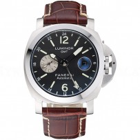 Panerai Luminor GMT Black Dial Brown Leather Bracelet