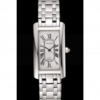 Cartier Tank Americaine 21mm White Dial Stainless Steel Case And Bracelet