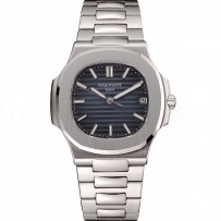 Swiss Patek Philippe Nautilus Black-Blue Dial Stainless Steel Bracelet 1453948