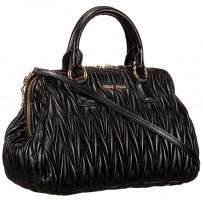 Miu Miu Matelasse Doctor Black Bag