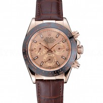 Rolex Cosmograph Daytona Brown Dial Rose Gold Case Brown Leather Bracelet  1454243
