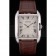 Cartier Tank Anglaise 36mm White Dial Stainless Steel Case Brown Leather Bracelet