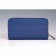 Prada Saffiano Leather Zip Around Dark Blue Wallet