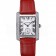 Cartier Tank MC Stainless Steel Diamond Case White Dial Red Leather Strap  622173
