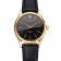 Swiss Rolex Cellini Black Dial Gold Markings Gold Case Black Leather Strap