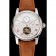 Patek Philippe Grand Complications Day Date Tourbillon White Dial Rose Gold Numerals Stainless Steel Case Brown Suede Leather Strap 1453818