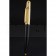 Cartier Gold Rimmed Gold Grooved Upper Body Black Ballpoint Pen  622765