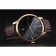 Swiss Vacheron Constantin Patrimony Black  Dial Gold Case Brown Leather Bracelet  1454179